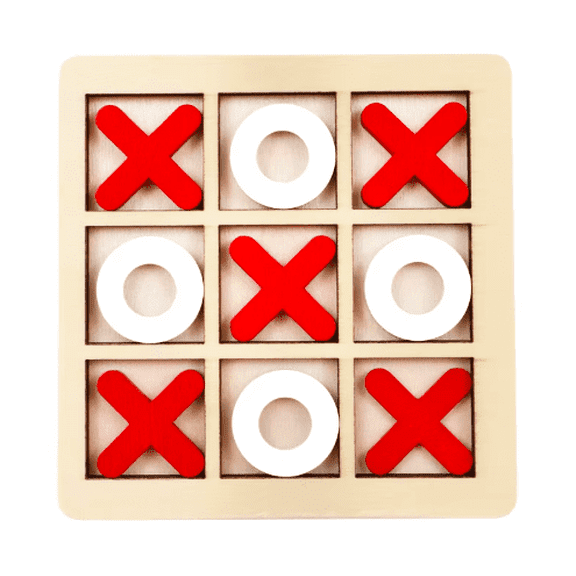 Classic Wooden Tic Tac Toe Game Set for Kids & Adults Fun Family Board Game for Learning Strategy Skills