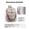 thumbnail image 2 of Mochila para portátil FADEON, bolsa de viaje de piel de 15,6 pulgadas, gris, para mujer, 2 of 9
