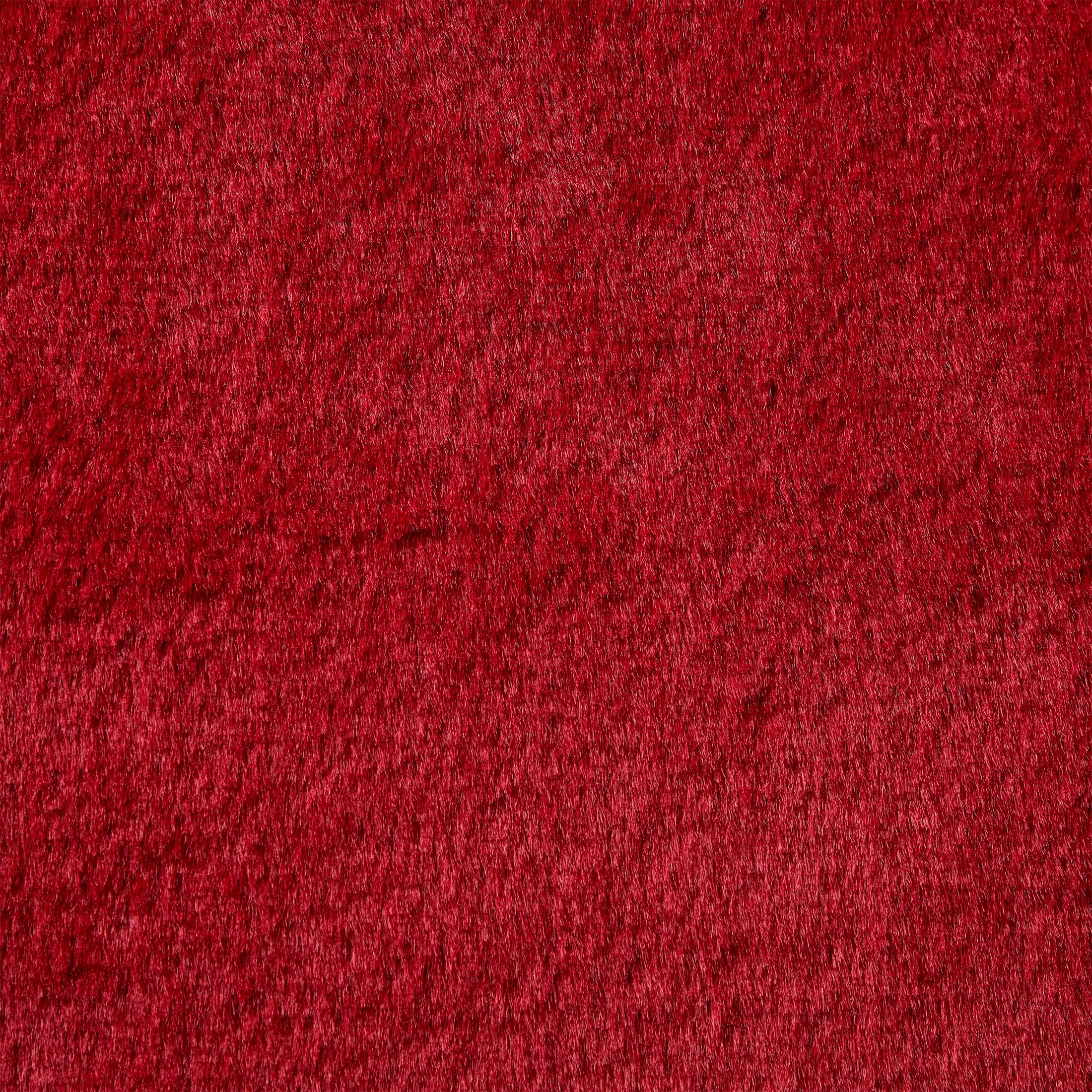 My Texas House Faux Fur Scallop throw 50"x60", Red