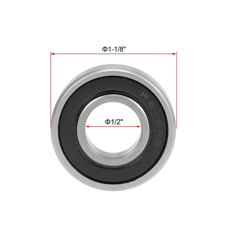 Unique Bargains R8RS Deep Groove Ball Bearings Z2 1/2 x 1-1/8 x 5/16 inch Double Sealed Carbon Steel 5pcs, Size: Small