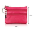thumbnail image 5 of Huanledash Key Ring Multi Slots Women Wallet Bright Color 3 Zipper Pockets Faux Leather Coin Purse for Daily Using, 5 of 8