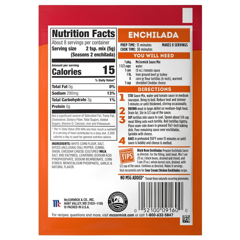 McCormick Enchilada Sauce Mix, oz Packet