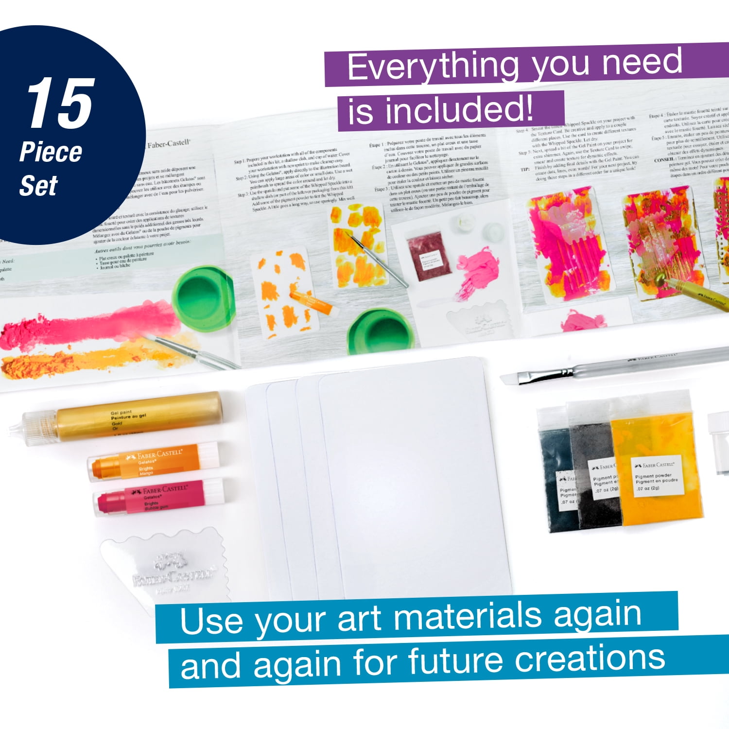 Faber-Castell 20 Minute Studio Abstract Art Set for Beginners – 15 Piece Set