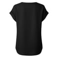 thumbnail image 4 of Craaazy Fashion Women's Loose Solid Color V-Neck Short Sleeve Casual T-shirts Lightweight Breathable Cotton Linen Summer Wear Top Gifts, 4 of 7