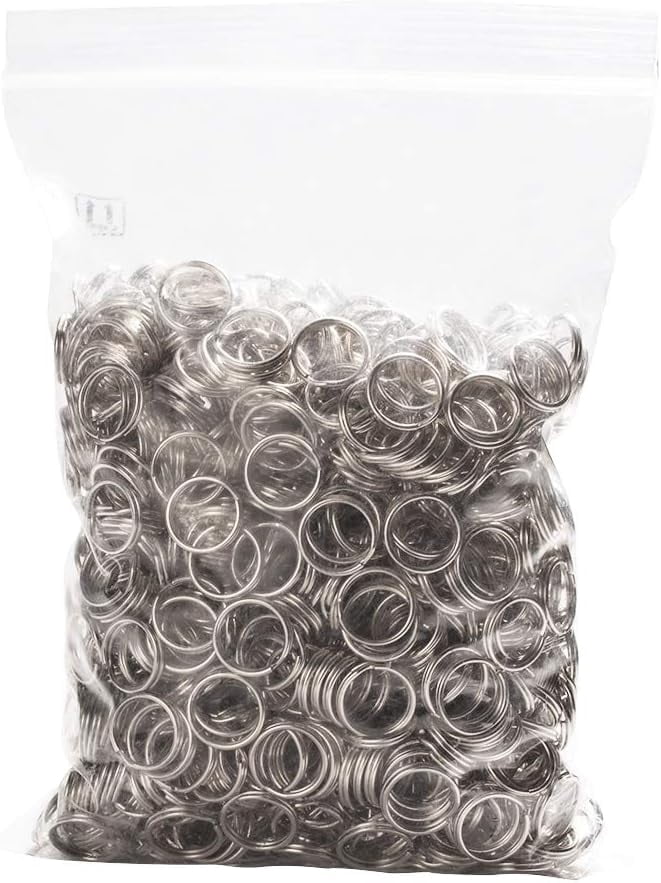 1000 pc Iron Split Key Rings Keychain Clasp Findings Platinum 15x2mm Inner Diameter: 12mm