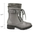 thumbnail image 4 of BURUDANI Kids Girls Fashion Winter Warm Snow Boots Mid Calf Outdoor Combat Boots GREY Size 2, 4 of 5