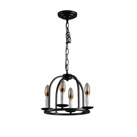 

OUKANING Industrial 4 Light Hanging Pendant Lighting Ceiling Fixture Black Kitchen Island