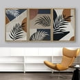 thumbnail image 3 of IDEA4WALL Framed Canvas Print Wall Art Set of 3 Geometric Tropical Palm Leaf & Polygon Pattern Wall Decor Colorful Abstract Collage Prints Minimal Modern Art Nordic Zen Artwork - Natural 24"x36"x3, 3 of 5