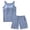 Blue, variant on Hontri Women's Built-in Bra Pajama Set - Summer Sleeveless Top & Shorts with Chest Pad, Breathable Sleepwear (2-Pack) (Grey | XL)