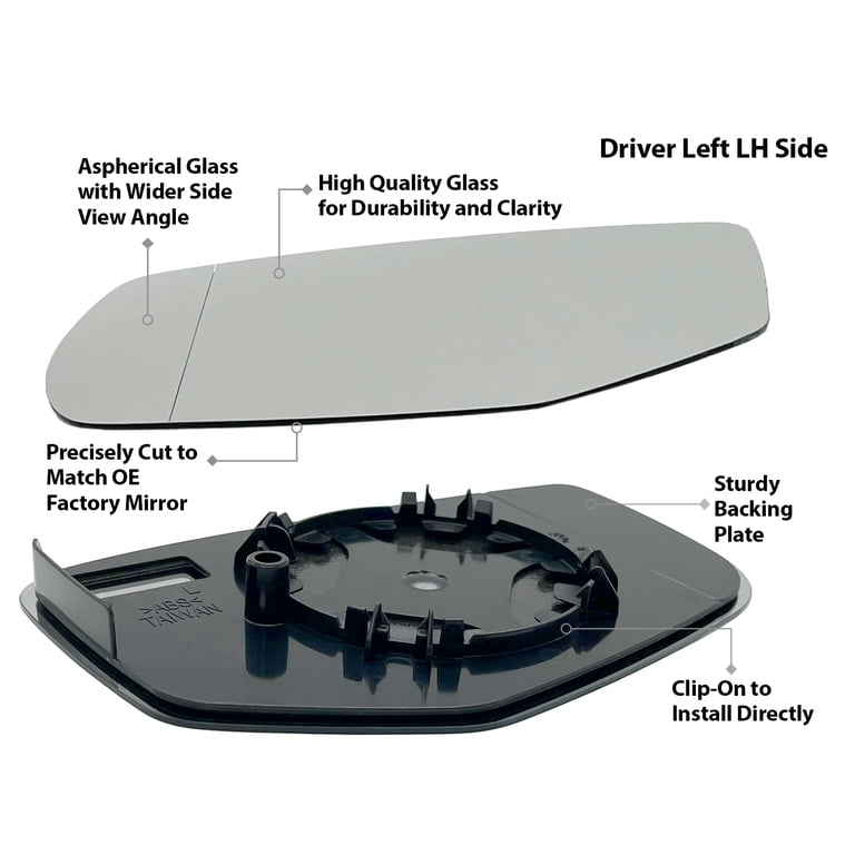 Mirror Glass w/ Backing Plate Heated Driver Left LH Side for Honda Accord Mirror Glass w/ Backing Plate Heated Driver Left LH Side for Honda Accord
