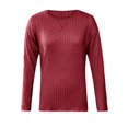 thumbnail image 4 of biudgviw Sweater for Women Crew Neck Ribbed Casual Pullover Shirts Long Sleeve Loose Fit Lightweight Fall Clothings Blouses, 4 of 6