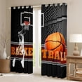 thumbnail image 2 of Feelyou 3D Basketball Print Black Out Curtains for Teen, Eat Sports Sleep Curtains Pack of 2 (42x63 Each), Cartoon Ball Gaming Bedroom Curtains, Window Curtains Decor, 2 of 6