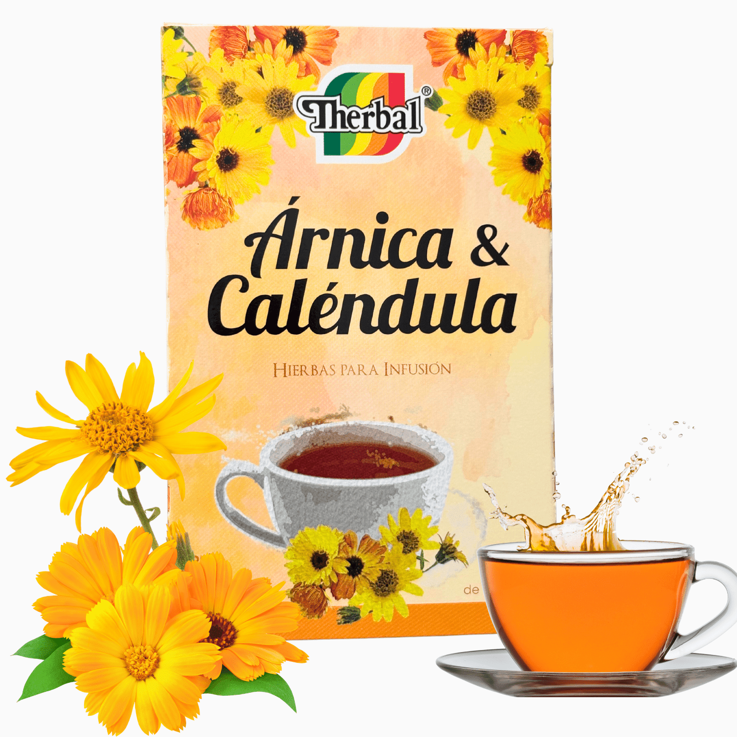 Therbal Arnica & Calendula Herbal Tea Bags – Natural Floral Infusion, 30 Count, Caffeine-Free Herbal Tea