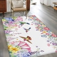 thumbnail image 4 of Area Rug 48×72in, Spring Watercolor Flower Hummingbird Floor Carpet Living Room Rug, Garden Floral Art Non-Slip Welcome Mat Indoor Rugs for Bedroom Dining Room, 4 of 9