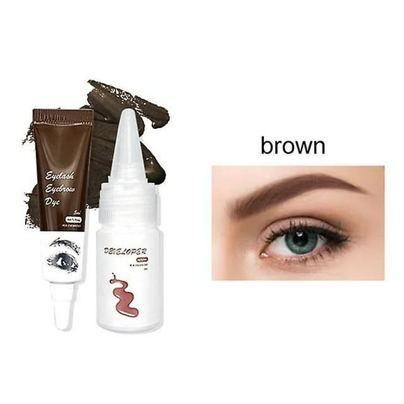 Professional Series Henna Eyelash Eyebrow Dye Tint 15-minute Fast Tint Easy Dye Gel Eyelash Brown Black Color Tint Cream Kit--brown