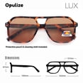 thumbnail image 3 of OPULIZE LUX Aviator Polarized Sunglasses - Anti-Glare Eyewear for Women Men - UV & Eyestrain Protection - Classic Aviator Style Glasses - Dark Brown Lenses, Brown Tortoiseshell Frame - Pack of 1, 3 of 8