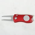 thumbnail image 3 of All Metal Stainless Steel Foldable Divot Repair Tool Ball Marker Pitch Fork Putting Green Repair Kit Golfer Training Accessory (Red), 3 of 8