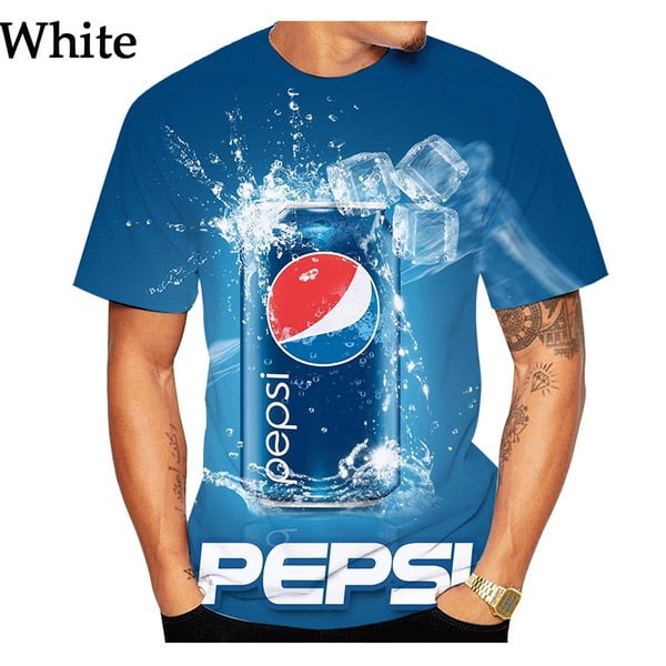 Camiseta Pepsi Impresión 3D Moda Hombres/Mujeres Verano Cuello Redondo Manga Corta Top Shirt