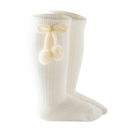 

Toddler Baby Kids Girls Solid Knee-High Socks Stockings Mid-Calf Length Princess Sock