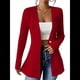 thumbnail image 2 of Chaqueta de Traje Informal de Oficina para Mujer, de Larga, con un Botón y Abertura Frontal, con Diseño de Gofre Rojo L, 2 of 8