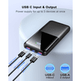 thumbnail image 4 of Portable Charger Power Bank, 10000mAh Mini Portable Battery Fast Charging Battery Pack Travel Essentials, PD 3.0 QC 4.0 External Phone Powerbank for iPhone Android Samsung and USB/USB-C Devices, 4 of 8