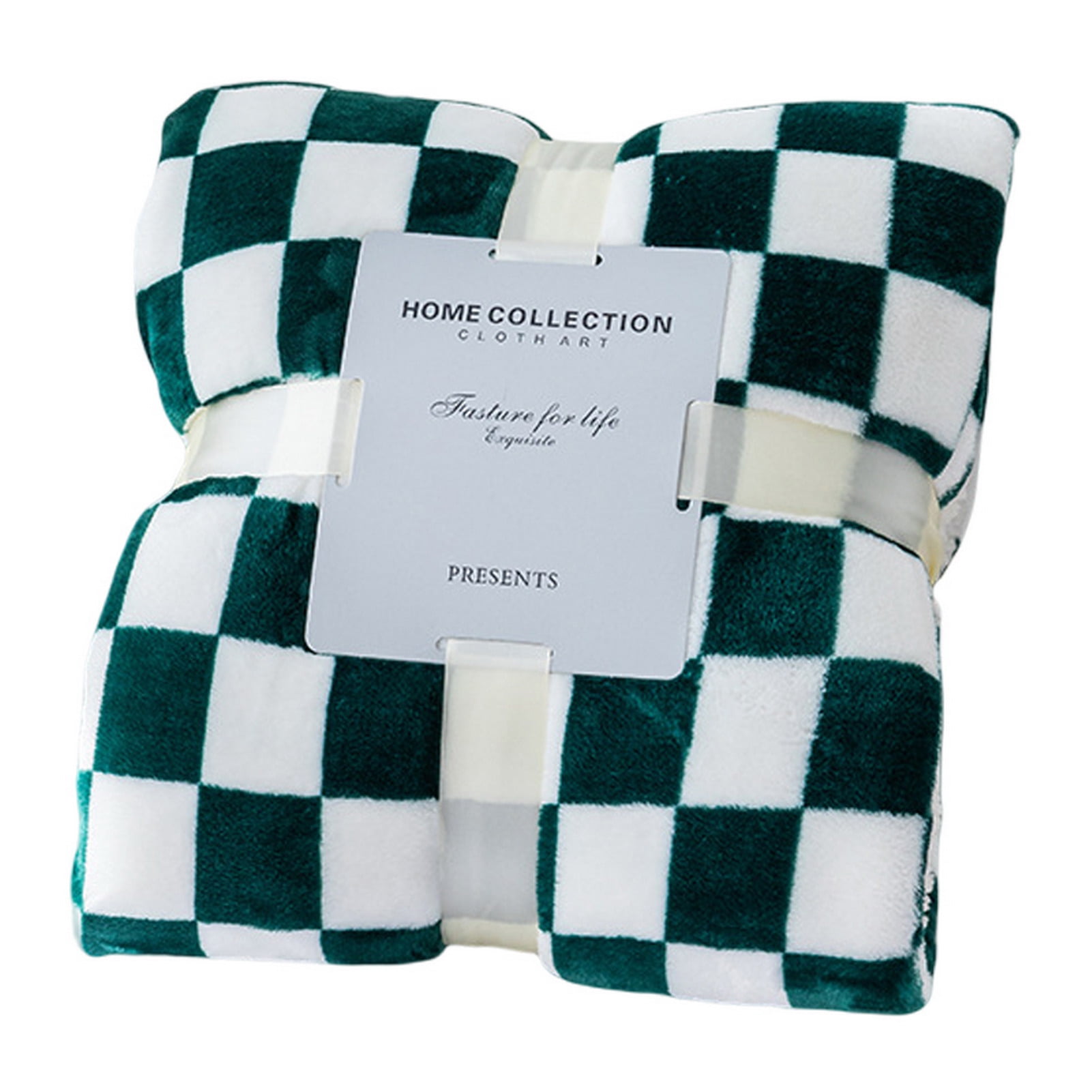 Throw Blanket Checkerboard Design Coldproof Polyester Bedroom Bed