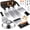 with Rectangular Burger Press, variant on Griddle Accessories Kit, 28 PCS Flat Top Grill Accessories for Blackstone and Camp Chef, Metal Spatula Set with Burger Press, Melting Dome, Tongs, Scraper, Carry Bag for Outdoor Grilling BBQ
