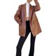 thumbnail image 4 of Txlixc Chaqueta de traje de cuero artificial para mujeres chaqueta de cuello de solapa sólido de manga larga chaqueta de traje de bolsillo de una sole otoño e invierno abrigo al aire libre Txlixc  moda, 4 of 9