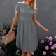 thumbnail image 1 of Vestido Midi Casual ANGGREK de Encaje Suelto de Moda Poliéster Elegante Manga Corta Lavable Para Mujer, 1 of 6