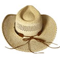 thumbnail image 2 of LZLER Straw Cowboy Hat for Women Men Woven Western Cowgirl Hat Sunshade Beach Hat, 2 of 5