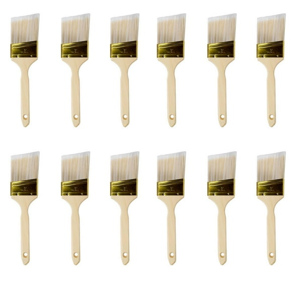 ACTION-1 Professional Quality Angled Paint Brush, Pack of 12