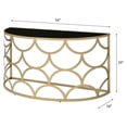 thumbnail image 7 of Bowery Hill Half Moon Glass Top Console Table with Metal Base in Gold, 7 of 7