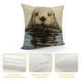 thumbnail image 4 of COMIO  Otter Decorative Throw Pillow Cover Case Cute Otter Floating in The River Brown and White Pillow Cases Square Standard Cushion Covers for Couch Sofa Bed, 4 of 5