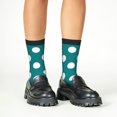 thumbnail image 4 of Naloa Teal And White Polka Dot Kids Socks Unisex Kids and Toddlers' Crew Socks, ,1 Pairs, 4 of 5