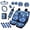 Palm Ocean Sea Turtle, variant on chaqlin Print Seat Covers Full Set - Front & Rear Car Seat Protector Set,Headrest Covers,Steering Wheel Cover Shoulder Pads Headrest Cover View Mirror Cover Seat Storage Bag,Black Skull Mushroom Moon