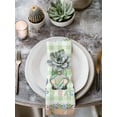 thumbnail image 2 of Easter Cloth Napkins Set of 4 Reusable Dinner Napkins, Spring Pastoral Gnomes Bunny Eggs Green Lattice Cocktail Napkin Washable Table Napkins for Wedding/Holiday Party/Baby Shower 20"x20", 2 of 7