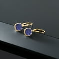 thumbnail image 4 of Gem Stone King 4.00 Ct Cushion Blue Lapis 18K Yellow Gold Plated Silver Earrings, 4 of 4