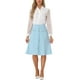 thumbnail image 2 of FALDA A-LINE CON BOTONES PARA MUJER INSPIRADA CHIC, LARGA HASTA LA RODILLA, PARA TRABAJO Y OCASIONES FORMAL, TALLA XS, AZUL, 2 of 6