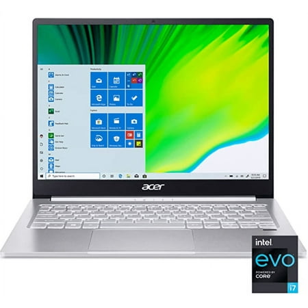 Acer Swift 3 Notebook, 13.5"Inch 2256 x 1504 IPS Display, Intel Core i7-1165G7 | Intel Iris Xe Graphics, 8GB LPDDR4 RAM | 512GB NVMe SSD, Thunderbolt 4, Wi-Fi 6, Windows 10 Home | Silver