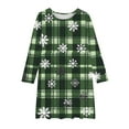 thumbnail image 4 of Zwiiyzr 4-14Y Girls Long Sleeve Skater Twirl Dress Christmas Stretchy A Line School Recital Dress Flowy Round Neck Fall Dress Olive Green, 4 of 5