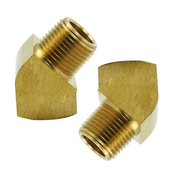 Legines 45 Degree Street Elbow 1/8" NPT Male x 1/8" NPT Female Brass Pipe Fitting (Pack of 2)
