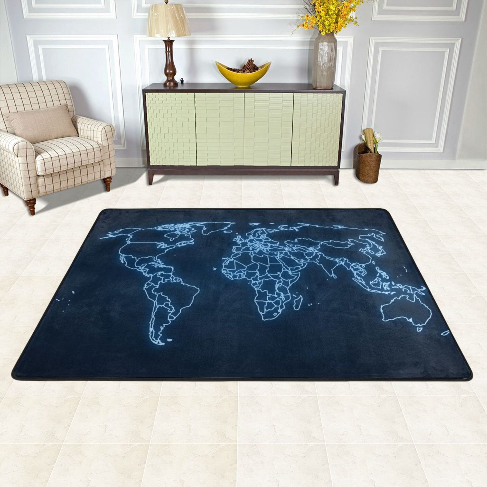 Cyber Rug XMXY Cyber World Earth Map Area Rugs Doormat Outdoor Entrance ...