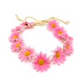 thumbnail image 3 of RV Diadema Floral de moda, corona para el pelo con margaritas y flores, banda para el pelo para Festival, tocado nupcial (rosa + azul), 2 uds. Rojo Verde, 3 of 5