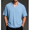 thumbnail image 2 of Zekutng Mens T-Shirts Solid-Color Casual Short-Sleeve V-Neck Shirt,Sizes S-3XL, 2 of 8