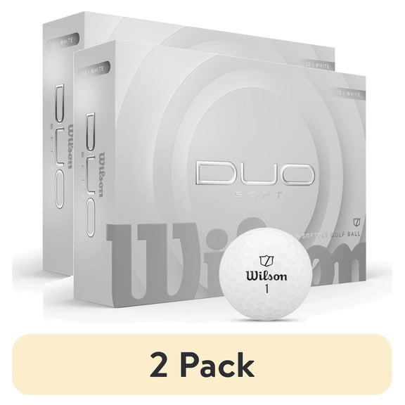 (2 pack) Wilson 2025 Duo Soft Golf Balls, White, 12pk