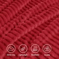 thumbnail image 4 of Sherpa Fleece Queen Size Blanket - Super Soft & Warm Striped Fleece, Cozy Plush Fluffy Large Bed Blanket All Season Use (Red, 90x90 Inches), 4 of 7