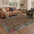 thumbnail image 2 of GENIMO 5'x7' Area Rug for Living Room, Machine Washable Non Slip Low Pile Rug for Bedroom Dining Room, Nature Inspired Animal Print, Earthy Brown, 2 of 6