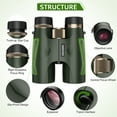 thumbnail image 4 of BNISE HD 10x42 Binoculars-SMC Optical System, BNISE Adult Binoculards for Bird Watching Cruise Ship Hiking Travel Sports,Green, 4 of 9