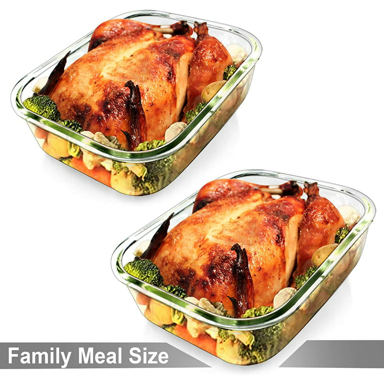 Glass Food Storage Containers Set, Large Size Glass Containers with Lids,  BPA-free Locking lids, 100% Leak Proof Glass Meal Prep Containers, Freezer  to Oven Safe (4 Pack of 55oz,30oz,15oz,8oz) 