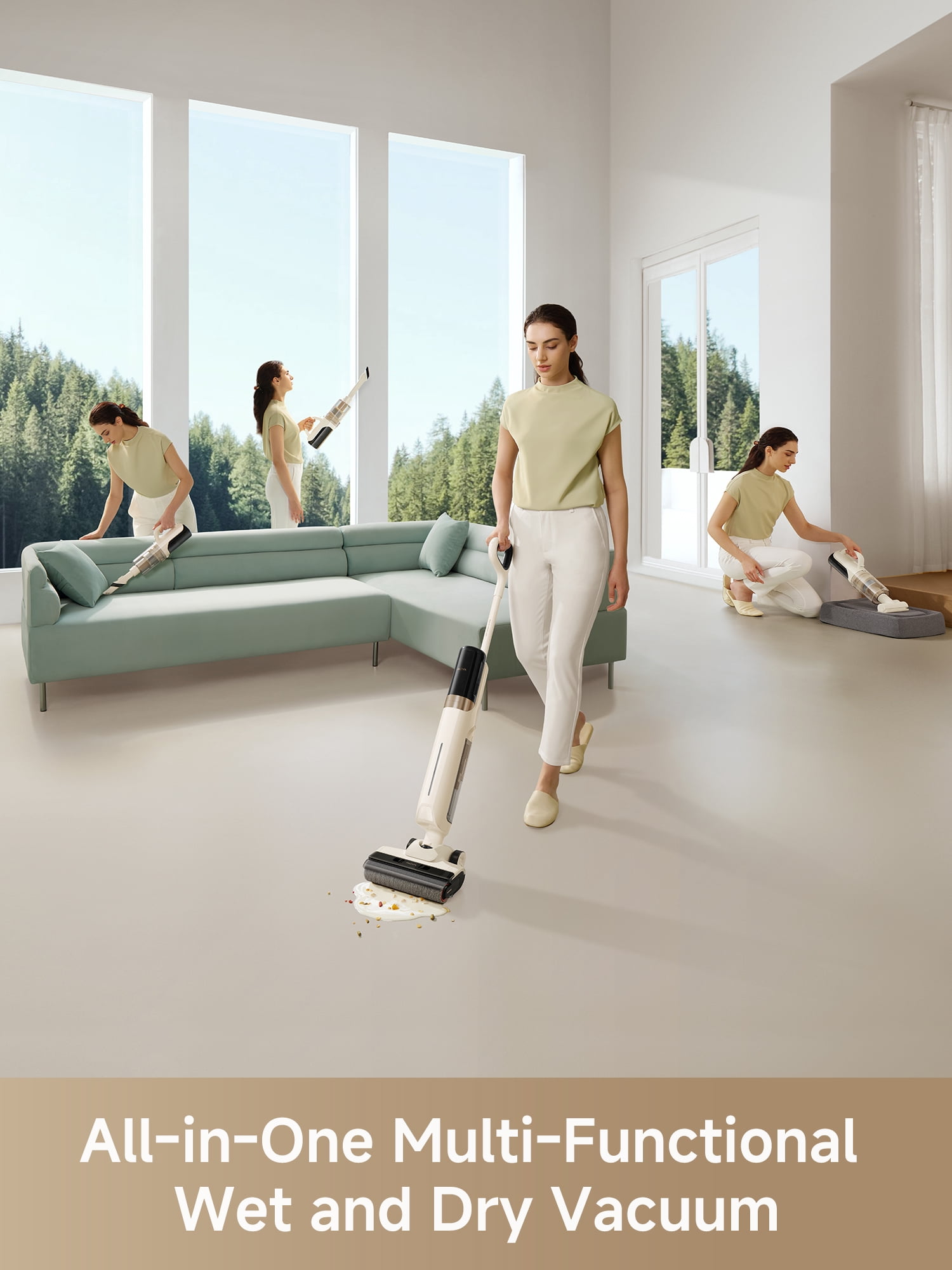MOVA K30 Wet Dry Vacuum Cleaner with 180° Lie-Flat Reach and 140°F Hot Air Drying
